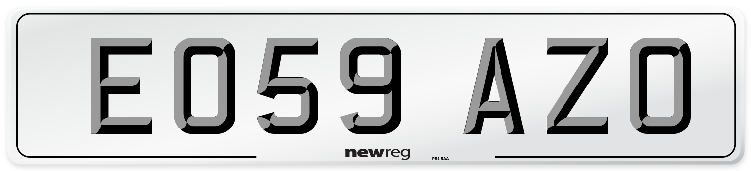 EO59 AZO Number Plate from New Reg